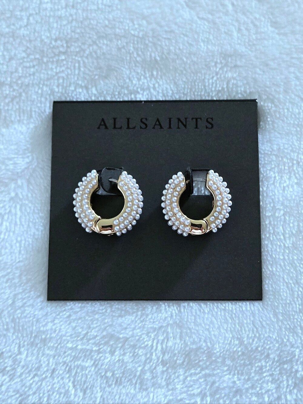 All Saints😇 Pearly Gold💛 Hoop Earrings